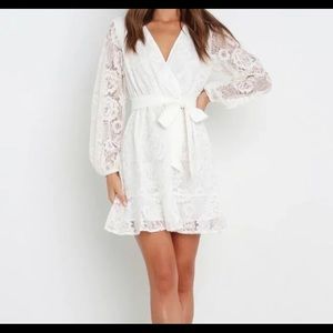 Petal and Pup Aria White Lace Tie A Line Dress - Size 6